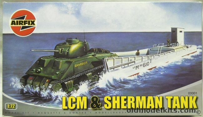 Airfix 1/76 LCM & Sherman Tank - (LCM III and M4 Tank), 03301 plastic model kit